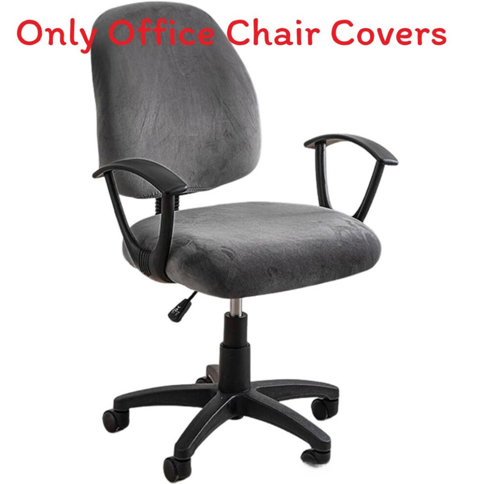 (Dark Gray) Chair Office Cover With Stretchable Dustproof Features Workspace Decoration For-image-OPC-PHYCDV5-NEW