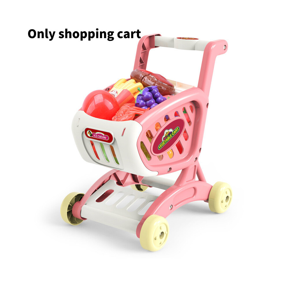 (Pink) Shopping Toy Cart Children Early Education Toys Play House Role Play Gift Prop