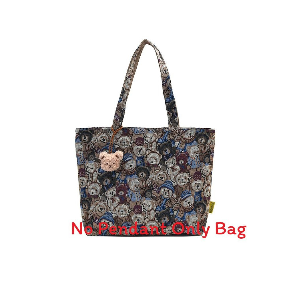 (Black) Bear Printed Cartoon Canvas Backpack Lightweight Children Outgoing For Handbag-image-OPC-PHYCHJD-NEW