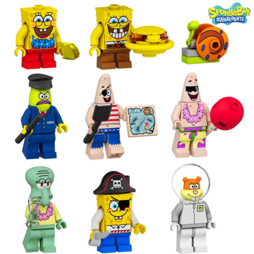 Squarepants Spongebob Building Blocks Mini Figures Kids Puzzle Toy Gift Assembly 1
