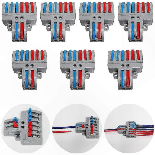 8-Pole Compact Terminal Set with Lever, Push Cable Connector, 7 Pieces, Mounting Screws Included
