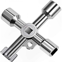 Zinc Alloy Utility Key for Cabinet and Electric Cupboard Access, Silver (1pc)