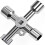 Zinc Alloy Utility Key for Cabinet and Electric Cupboard Access, Silver (1pc) 1