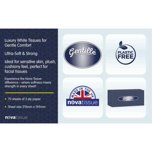 (Regular) Gentille Facial Tissues Box 24 Pk Luxury Soft 2