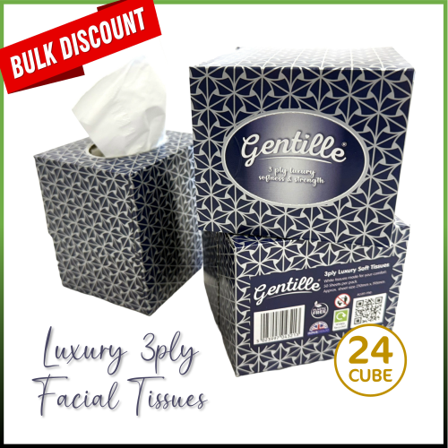 (Cube) Gentille Facial Tissues Box 24 Pk Luxury Soft