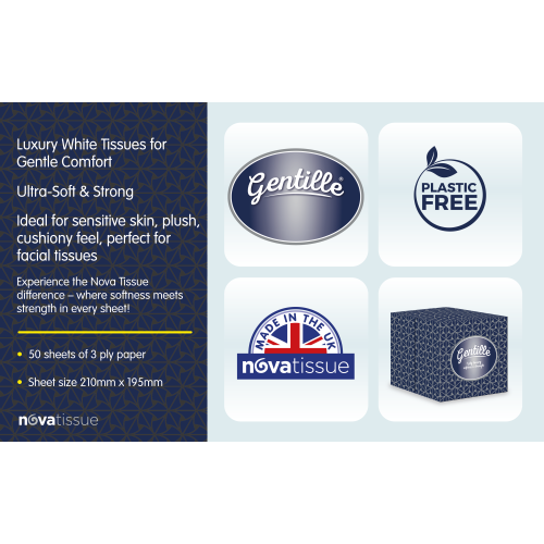 (Cube) Gentille Facial Tissues Box 24 Pk Luxury Soft 2