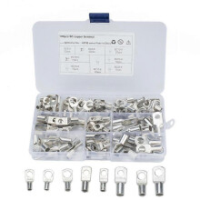 Assortment of 120 tinned copper cable lugs - electrical connectors - 6mm², 10mm², 16mm², 25mm², M6, M8, M10