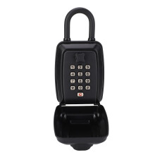 Caja de llaves con cerradura para coche, 18x9x6 cm, interior 8x6x3 cm, negro