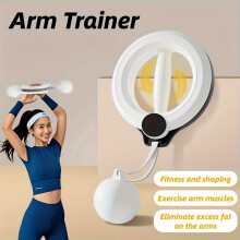 (White) White 360 Rotating Handheld Fitness Trainer - Portable Arm & Full Body Workout for Home Gym, Yoga, Pilates | Ergonomic Design Maximize