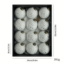 (Antique Ball Silvery 8cm 12pcs, Holiday Decoration Ball Set) 12pcs 8cm Green, Golden, And Silvery Antique-style Christmas Ball Decorations, Suitable For Christmas Tree Ornaments, Wedding Decorations