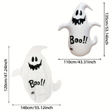 (White Cup) A Set Of Tall Inflatable Halloween Ghost Pumpkin Wobblers, Made Of Thickened PVC, Portable And Foldable, No Electricity Needed For Decoration