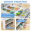 Costway 3-in-1 Kids Art Table and Art Easel Set with Chairs 4