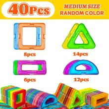 (40pcs) Children's Magnetic Building Blocks Set 40/80/100pcs, Stem Education Building Toys, Better Cultivate Children's Hands on Ability
