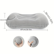 (Gray) 1pc Inflatable Pillow Press Type Inflatable Pillow Multifunction Foldable Portable Pillow For Home Travel Work Camping