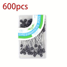 (600pcs black) 100pcs Colorful Handmade Positioning Pins for Sewing and Bedding Accessories