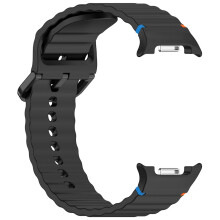 Watch Strap Watch Band Wave-Stitched for Samsung Galaxy Watch8/Watch8 Classic Black