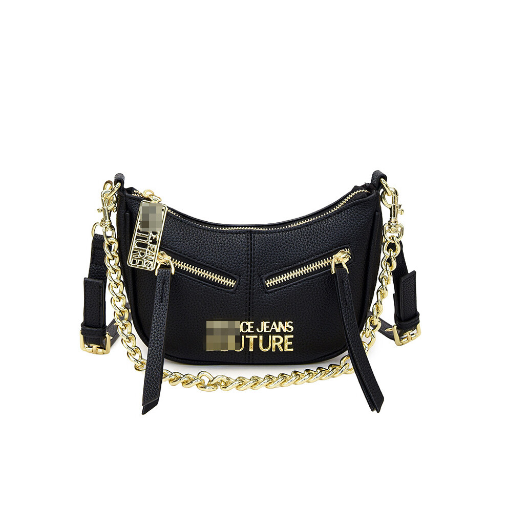 (Black) New versatile one-shoulder crossbody bag chain dumpling bag