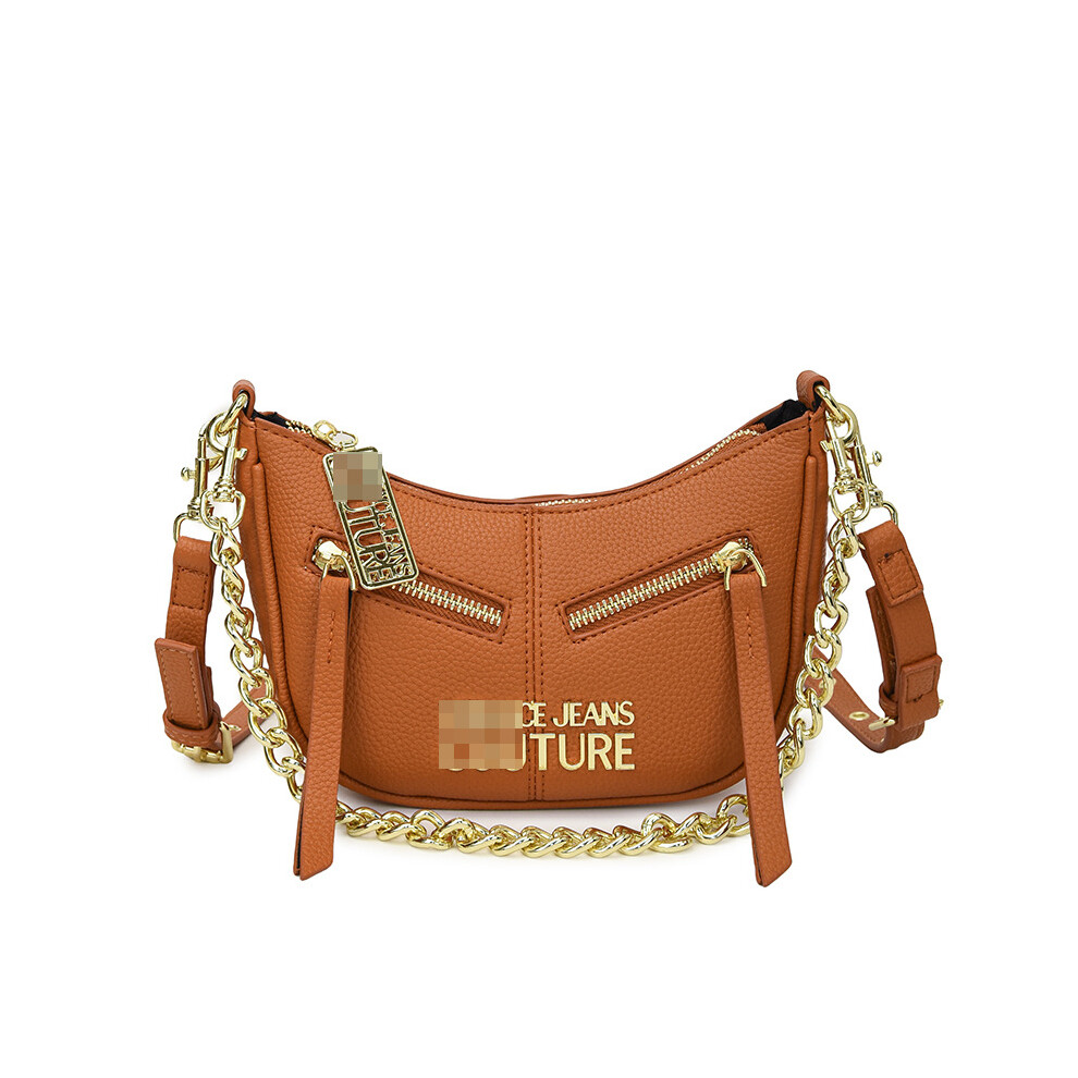 (Brown) New versatile one-shoulder crossbody bag chain dumpling bag