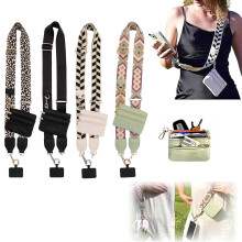 Crossbody Body Phone Holder for Women, Phone Strap with Zippered Pouch, Adjustable Crossbody Strap