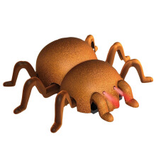 (Brown) Remote Control Tarantula for Kids with LED Eyes – Realistic Spider Toy with Moving Legs, Fast Speed & 360 Spin Halloween decora