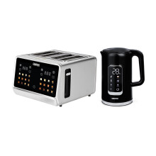 GEEPAS 5-in-1 DIGITAL 4 Slice Long Toaster & Electric Kettle Set | 5 Temperature Settings Keep Warm Function 2200W 1.7L Cordless Jug Kettle