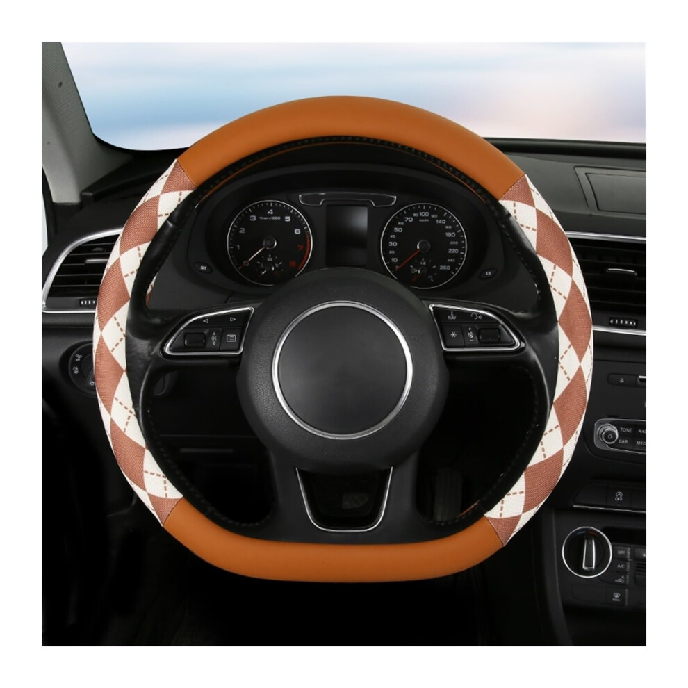 Car Steering Wheel Cover Set Car Steering Wheel Cover D Type Ice Silk Leather Fashion Beautiful Car Interior Creative Gift (Color : 5) 395291810248