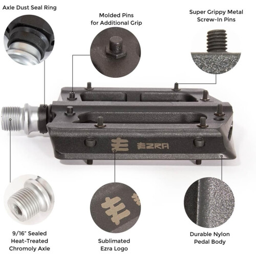 Flat Mountain Bike Platform Pedals by Eastern Bikes for MTB and BMX 1