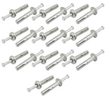 IIVVERR 1/4'' Dia 11/4'' Depth Zinc Alloy Hammer Drive Anchor Expansion Bolt 20pcs