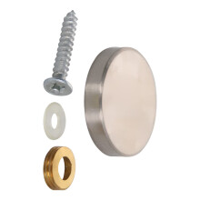 Stainless Steel Brushed Mirror Screws 0.98'x0.20'(DxH) Decorative Caps Cover Nails, for Glass Furniture, Silver and Golden 8pcs