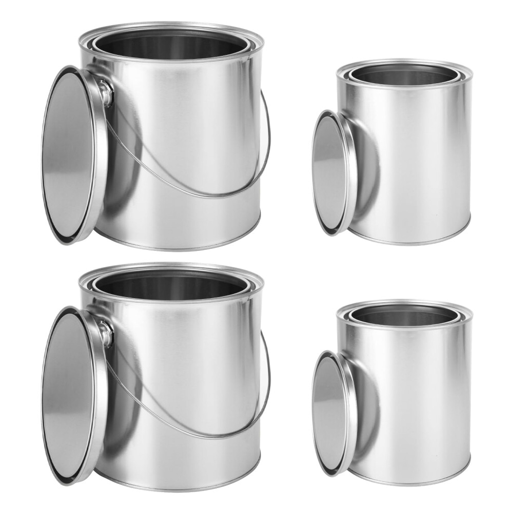 4 Pack Empty Paint Cans with Lids, 3 Quart Paint Can with Lids  Handles (2)  2 Quart-image-OPC-PHYCQ6F-NEW