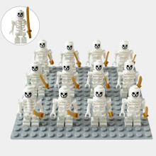 12 Pieces of Skull Building Blocks, Medieval Castle, Knight, Warrior Skeleton, Sturdy Orc Figure, Children's Gift
