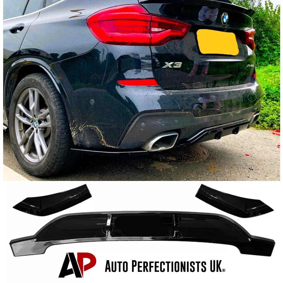 For Bmw X3 G01 X3m Gloss Rear Diffuser Lip Valance Bumper 17-21 Black 5061072664861