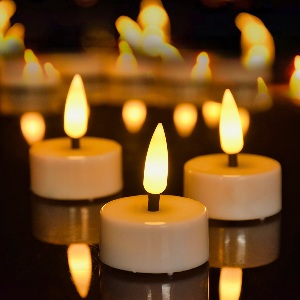 Bougies chauffe-plat à LED avec minuterie, 12 bougies chauffe-plat électriques sans flamme à piles, bougies votives scintillantes avec fonct