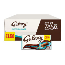 Galaxy Salted Caramel & Milk Chocolate Block Bar 135g (Pack of 24)
