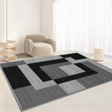 (Milo Black & Grey) (5 feet 3" x 7 feet 7") Extra Large Rugs Geometric Area Rug Floor Carpet