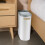 Narrow Plastic Waste Bin With Lid Slim Bathroom Toilet Trash Can 4