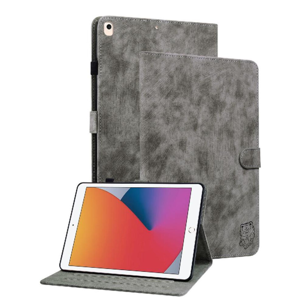 (Grey) Compatible With Ipad 9.7 2018 /Ipad 6 Card Slots Premium Leather Function Stand Case With Multi Grey 764549996612