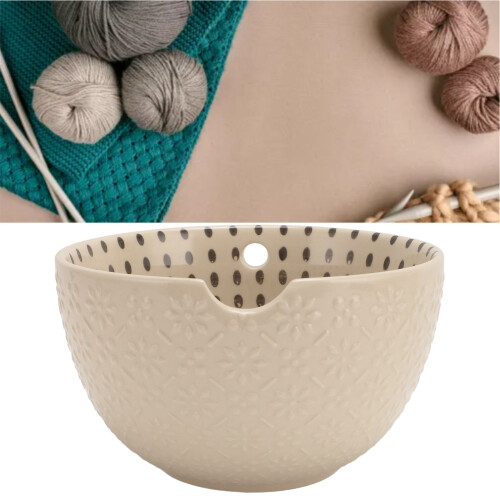 Modell Keramik-Garnschale Beige - Feiner Halter