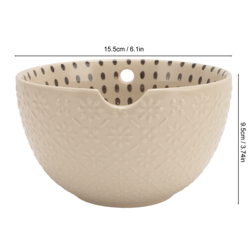 Modell Keramik-Garnschale Beige - Feiner Halter 1