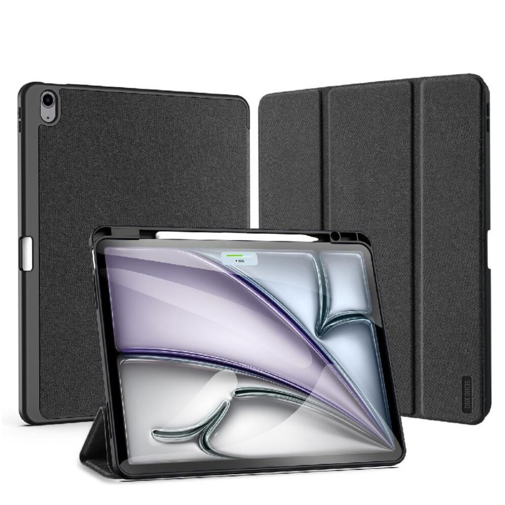 (Black) Case For Ipad Air 13 2024/2025 Pu Leather Auto Wake Sleep Stylus Holder Black 764549998180