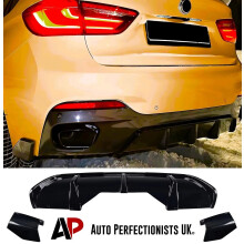For BMW X6 F16 Rear Diffuser Lip Valance Bumper + Side Spats M Sport Kit
