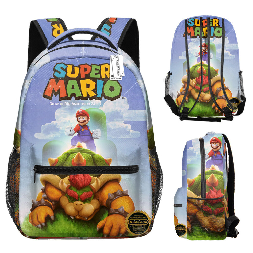 Bonxaif (Style-03) Kids Super Mario Backpack School Bag Students Bookbag Handbag Gifts Travelbag