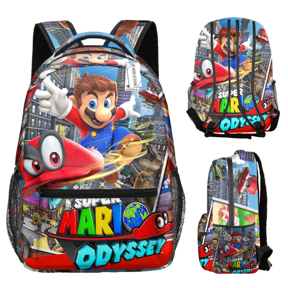 Bonxaif (Style-04) Kids Super Mario Backpack School Bag Students Bookbag Handbag Gifts Travelbag