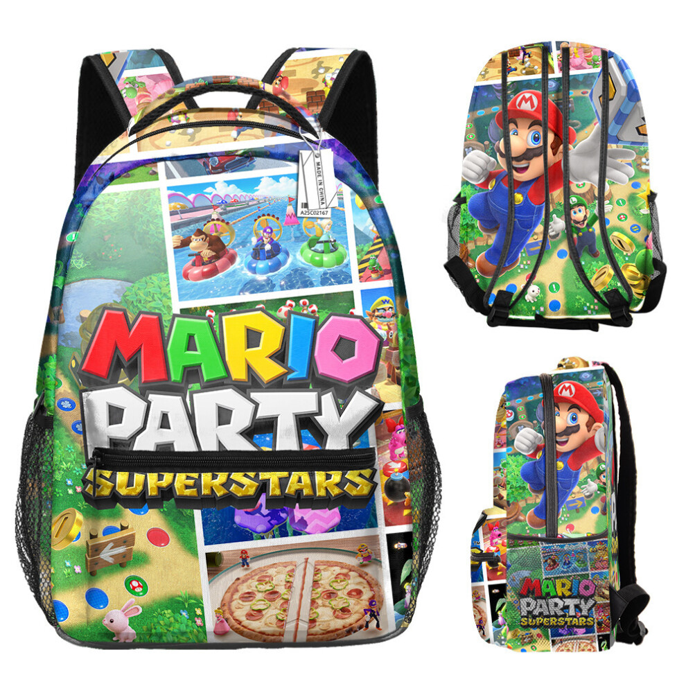 Bonxaif (Style-11) Kids Super Mario Backpack School Bag Students Bookbag Handbag Gifts Travelbag