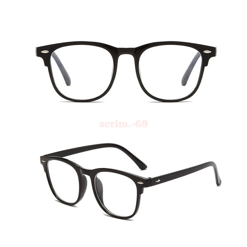 (Black) Computer Anti Fatigue Blue Light Blocking Filter Eyeglasses Frame Gaming Glasses