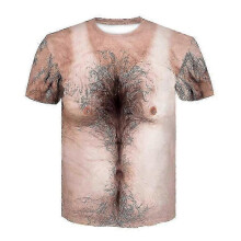 (XXS, OFSH-00202) Funny 3d Muscle T Shirt Short-sleeved Fitness Cool Tee Streetwear Cosplay Fake Muscle Shirt High Quality