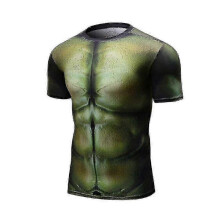 (XL, OFSF-2001) Funny 3d Muscle T Shirt Short-sleeved Fitness Cool Tee Streetwear Cosplay Fake Muscle Shirt High Quality