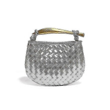 (B1679 Silver) Mini Braided Sardine Bag Women's Shoulder Crossbody Bag Handbag