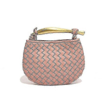 (B1679 Pink) Mini Braided Sardine Bag Women's Shoulder Crossbody Bag Handbag