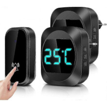[no Batteries Needed]wireless Doorbell with Led Temperature,with 2 Receivers,150m Range,38 Melodies At 4 Volume Levels